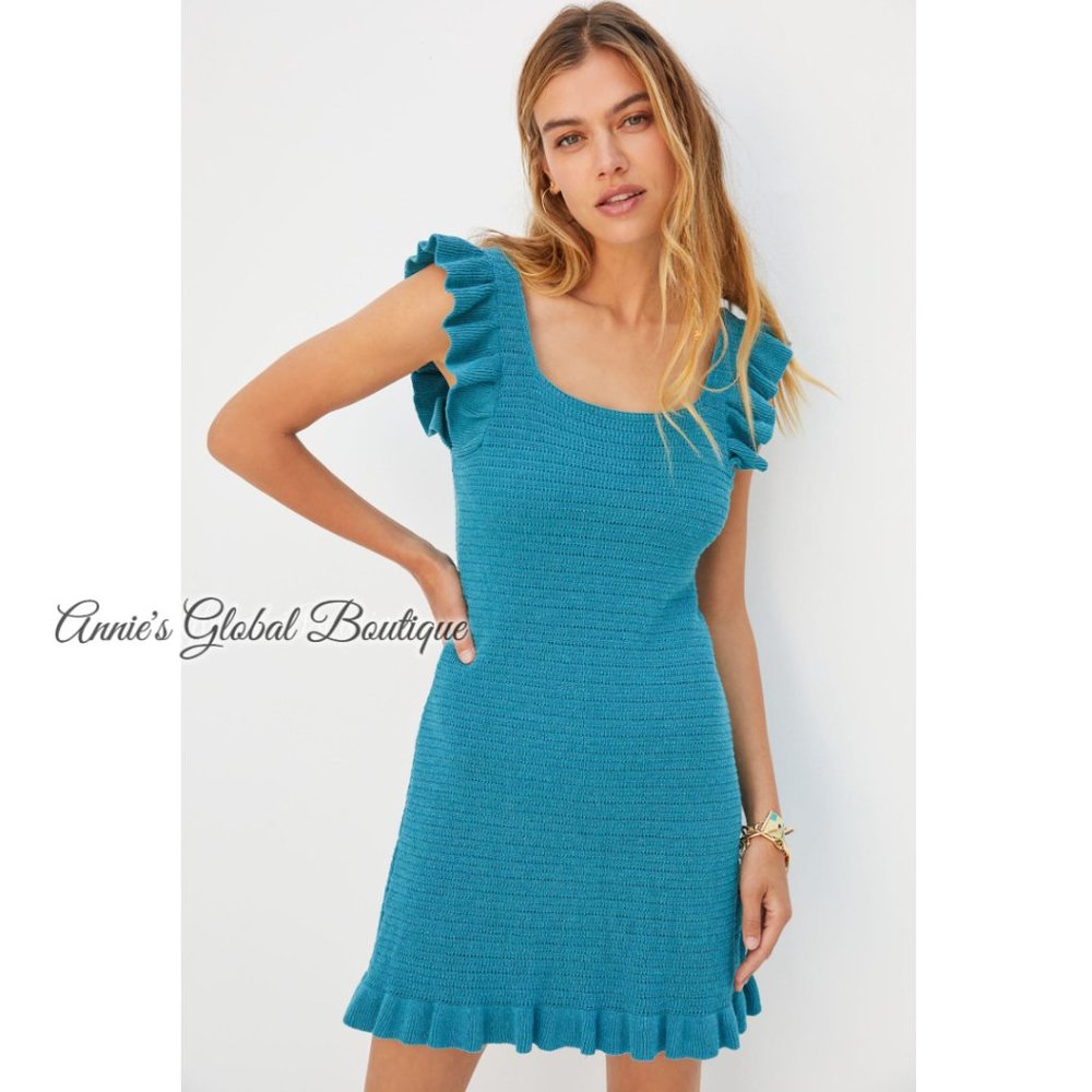 NWT ANTHROPOLOGIE Ruffled Pointelle Mini Dress. Size XL - Picture 13 of 16